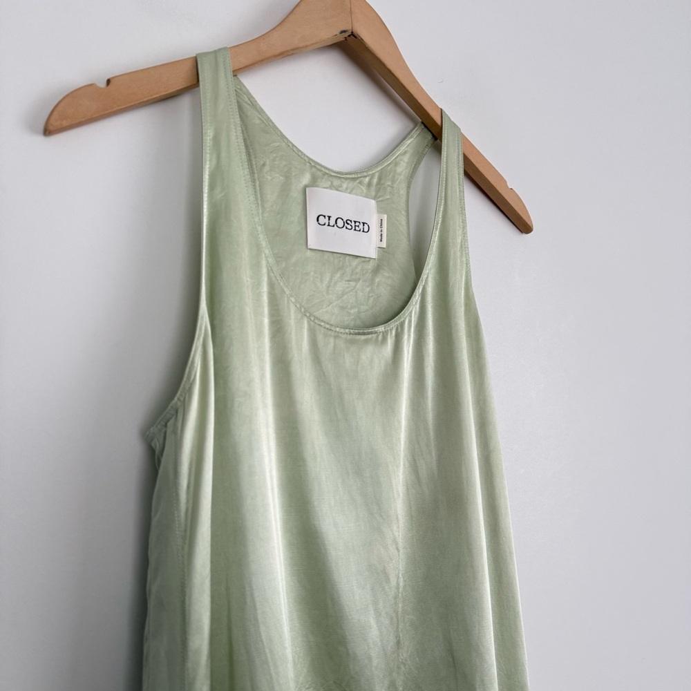 Closed Sleeveless Satin Maxi Dress in Limonada - Picture 13 of 13